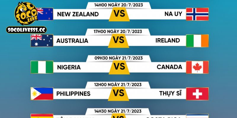 Một số trận đấu được cập nhật lịch tại hệ thống